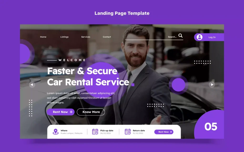 creation site landing page