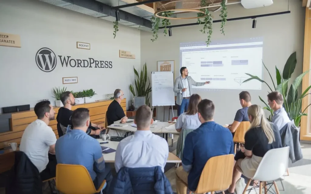 stagiaires suivant une formation sur wordpress